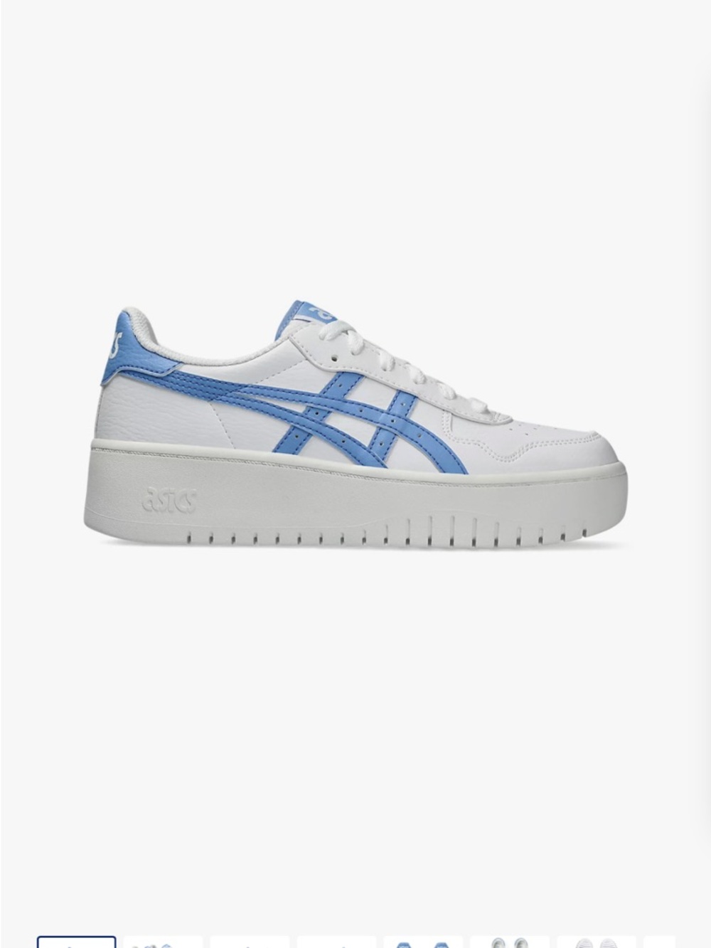 Asics White Japan platform Sneakers with Light Blue Accents